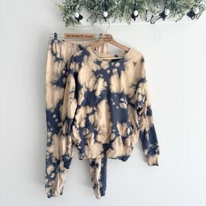 Anthropologie La Causa Tie Dye Jogger Sweatshirt Set XS KS Oversized
